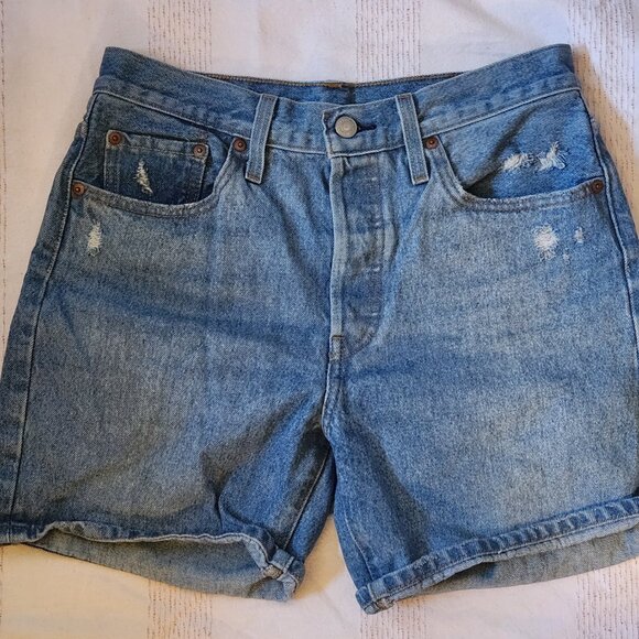 Levis 501 Lot of 2 Womens Jean Shorts 100% Cotton Size 27/28 - Picture 7 of 16
